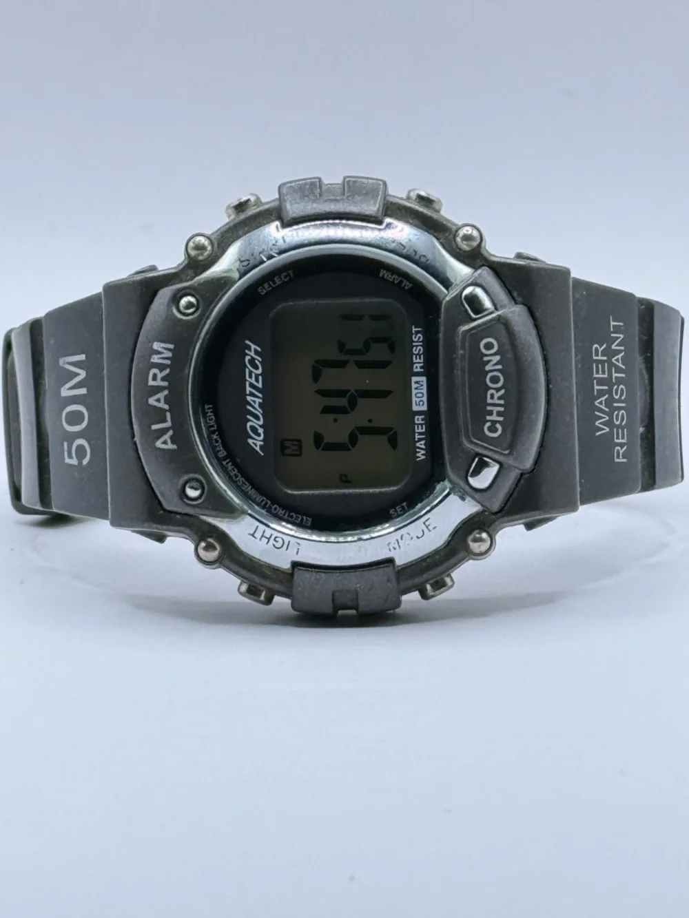 Aquatech Digital Watch Sports Chrono CR2025 GSI AQT24015 Stainless Ba